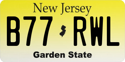 NJ license plate B77RWL