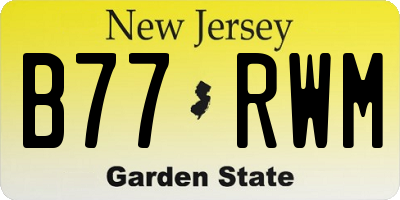 NJ license plate B77RWM