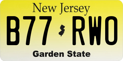 NJ license plate B77RWO