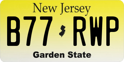 NJ license plate B77RWP