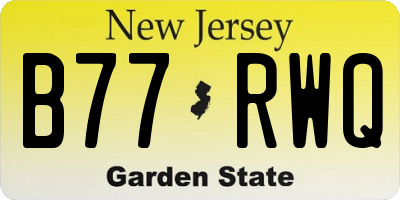 NJ license plate B77RWQ