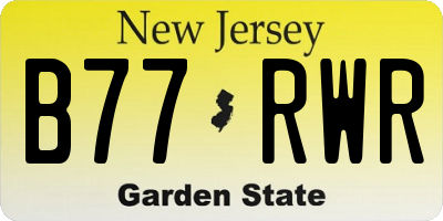 NJ license plate B77RWR
