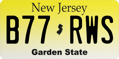 NJ license plate B77RWS
