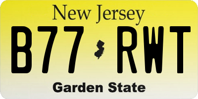 NJ license plate B77RWT