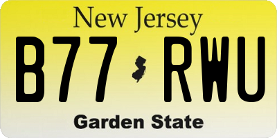 NJ license plate B77RWU
