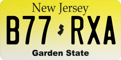 NJ license plate B77RXA