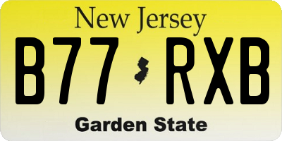 NJ license plate B77RXB