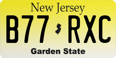 NJ license plate B77RXC