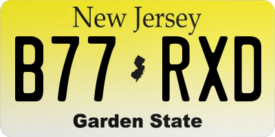 NJ license plate B77RXD