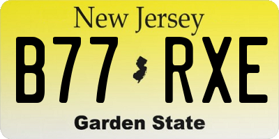NJ license plate B77RXE