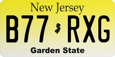 NJ license plate B77RXG