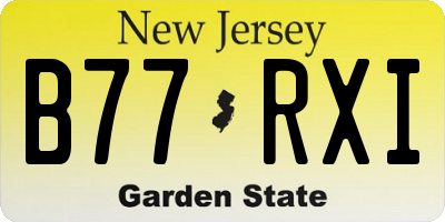 NJ license plate B77RXI