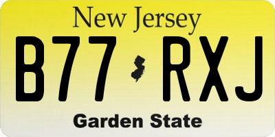 NJ license plate B77RXJ