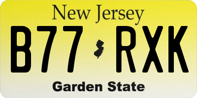NJ license plate B77RXK