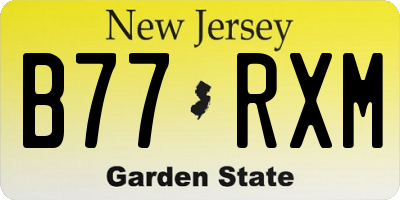 NJ license plate B77RXM