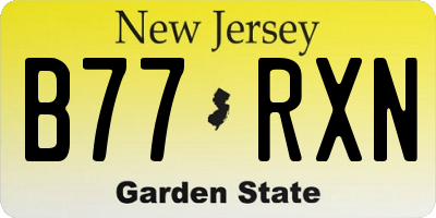 NJ license plate B77RXN