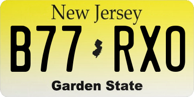 NJ license plate B77RXO