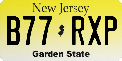 NJ license plate B77RXP