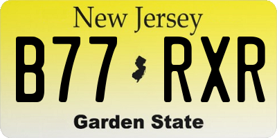 NJ license plate B77RXR