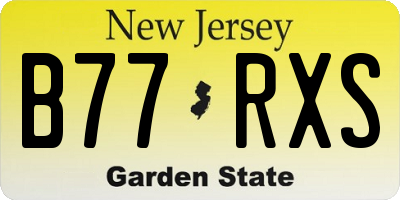 NJ license plate B77RXS
