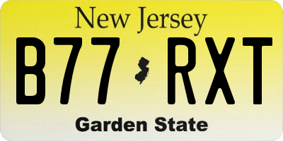 NJ license plate B77RXT