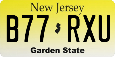 NJ license plate B77RXU