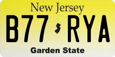 NJ license plate B77RYA