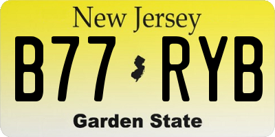 NJ license plate B77RYB
