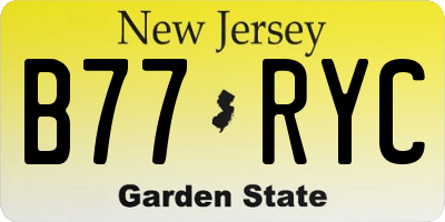 NJ license plate B77RYC