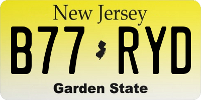 NJ license plate B77RYD