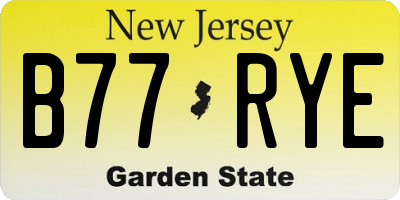 NJ license plate B77RYE