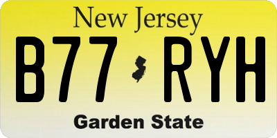 NJ license plate B77RYH