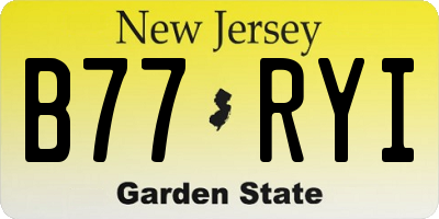 NJ license plate B77RYI