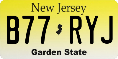 NJ license plate B77RYJ