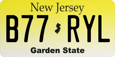 NJ license plate B77RYL