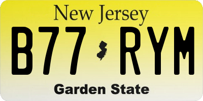 NJ license plate B77RYM