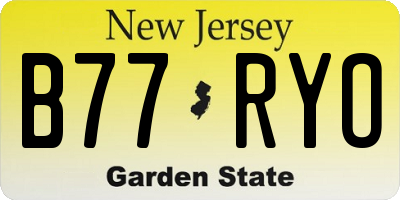 NJ license plate B77RYO