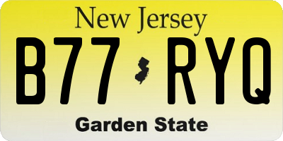 NJ license plate B77RYQ