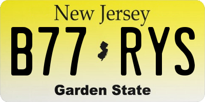 NJ license plate B77RYS