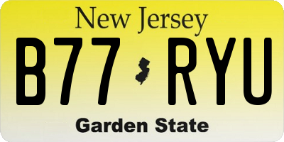 NJ license plate B77RYU