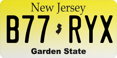 NJ license plate B77RYX