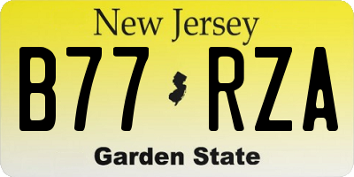 NJ license plate B77RZA