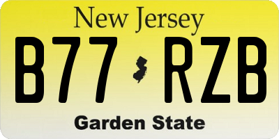 NJ license plate B77RZB