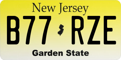 NJ license plate B77RZE