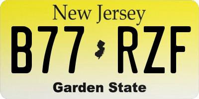 NJ license plate B77RZF