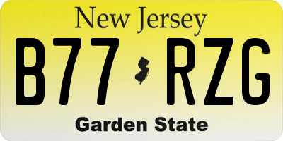 NJ license plate B77RZG