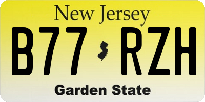 NJ license plate B77RZH