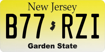 NJ license plate B77RZI