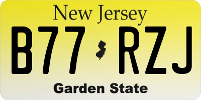 NJ license plate B77RZJ