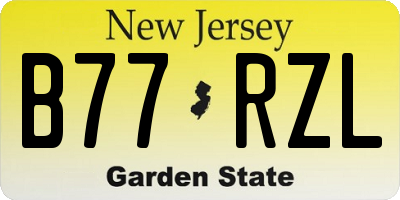 NJ license plate B77RZL